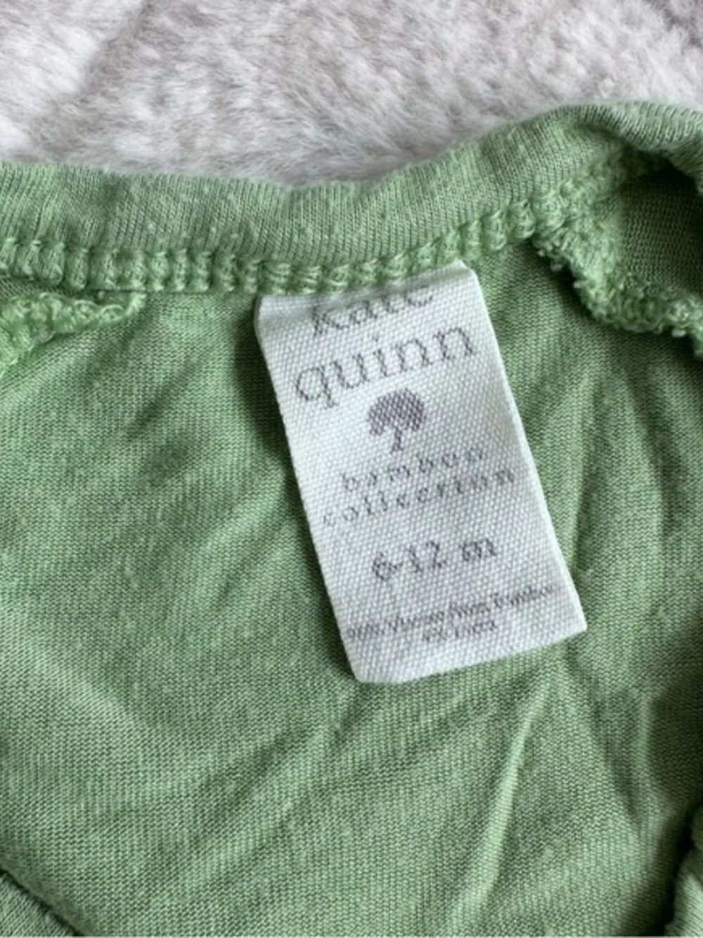 Kate Quinn | Green Solid Long Sleeve Kimono Wrap Bodysuit | Size 6-12 Months